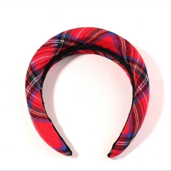 New ✨ Luxe Red Tartan Plaid Classic Prep Holiday Boutique Statement Headband 🌲 - Picture 2 of 4